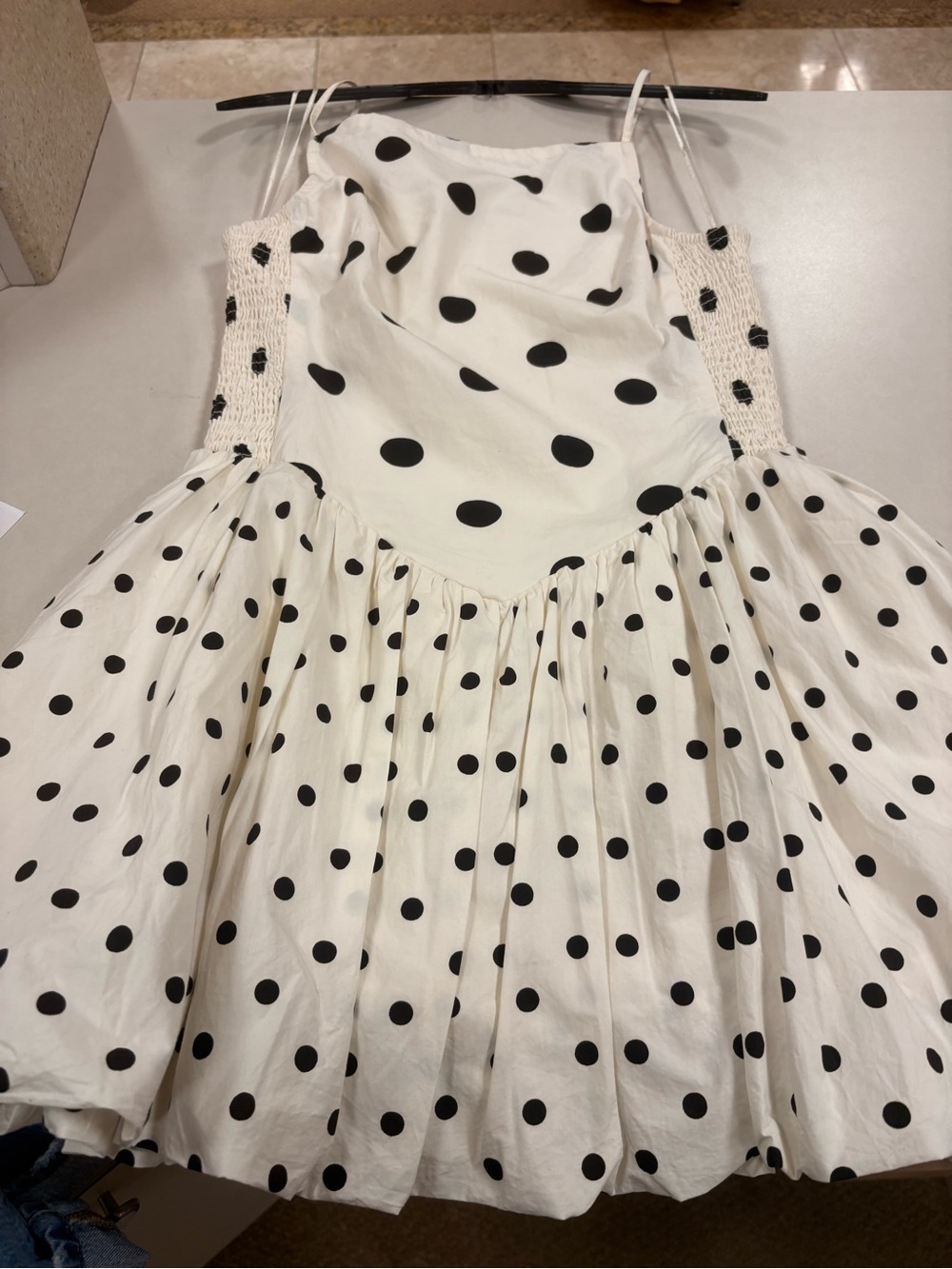 Free People White Mini Dress with Black Polka Dots - Picture 2 of 4